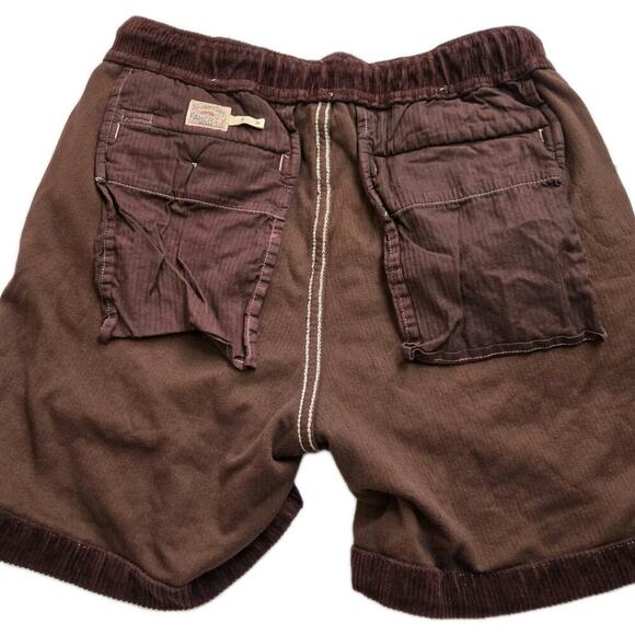 Faherty‎ Burgundy Corduroy Drawstring Shorts Pockets Size Small Mens - Picture 10 of 14